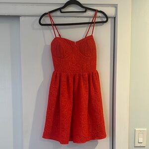 BAR III Red Sleeveless Dress Fit and Flare with Spaghetti Straps Size S